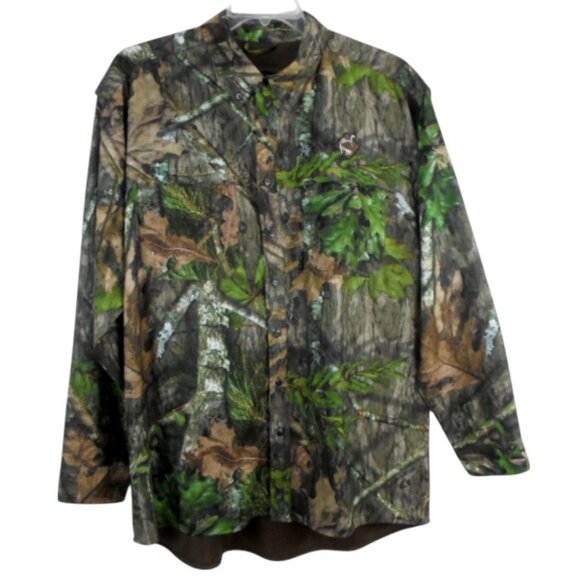 Drake Ol' Tom Mossy Oak Camo Vestless Mesh Back Hunting Shirt w Spine Pad - Picture 1 of 11